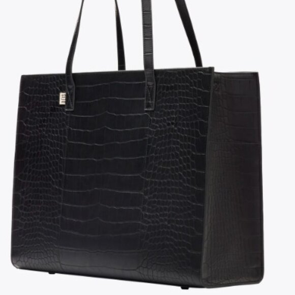 NWT Beis Large Work Tote in Black Croc - Picture 1 of 6